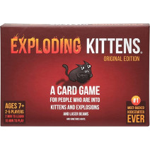 Exploding Kittens Card Game - Original Edition, Fun Family Games for Adults Teens & Kids - Fun Russian Roulette Card Games - 15 Min, Ages 7+, 2-5 Players